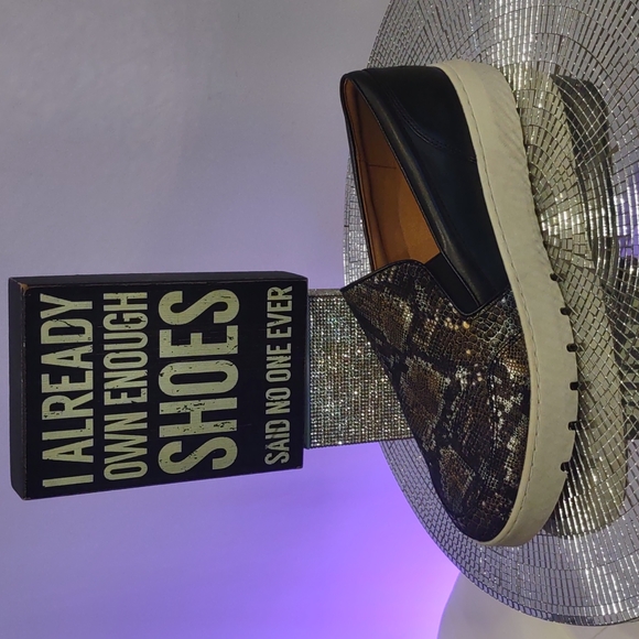 Vionic Black and Brown Snake Print Loafers - Picture 4 of 5